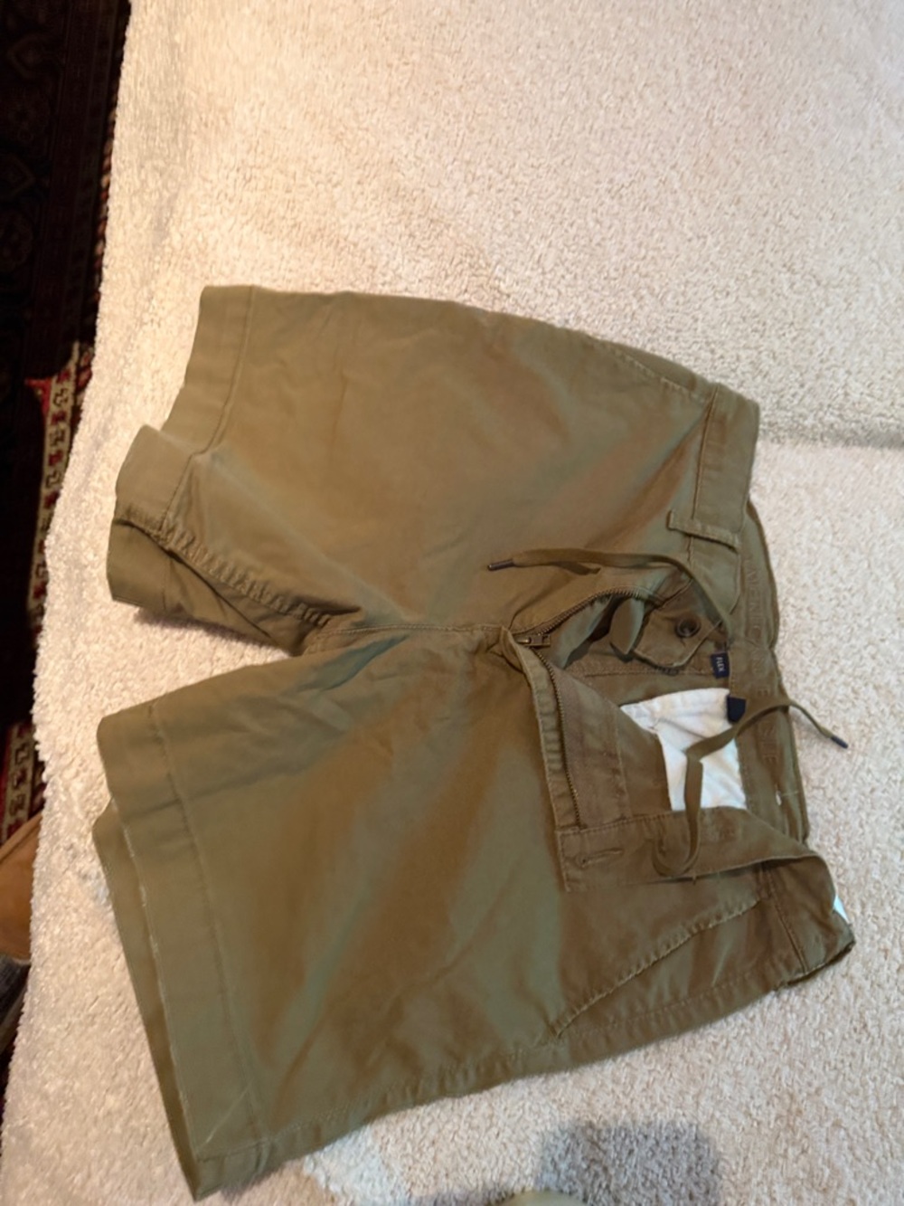 Casual Olive Drawstring Shorts